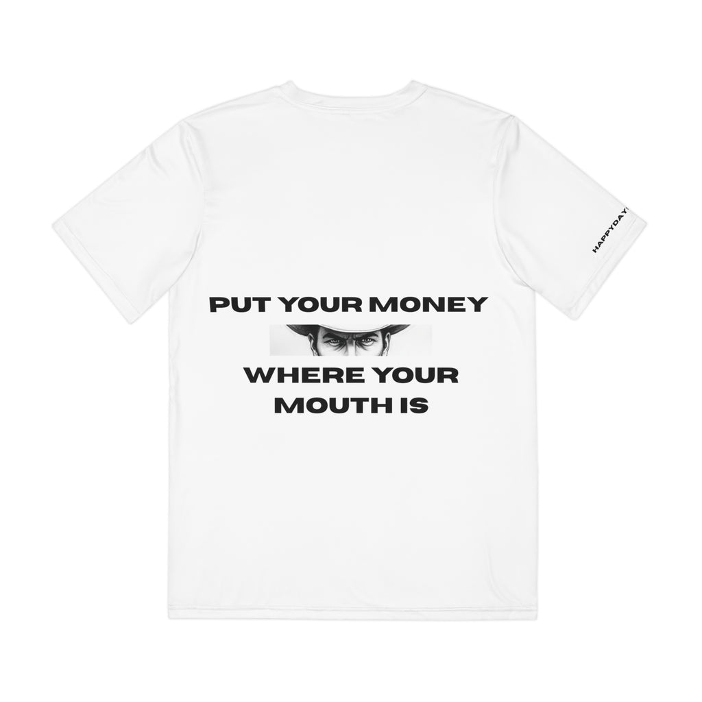 Men's Graphic Tee — "Put Your Money Where Your Mouth Is" Cowboy Illustration